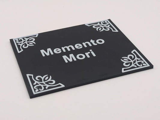 Memento Mori - Quote plate (for Column holder with slot)