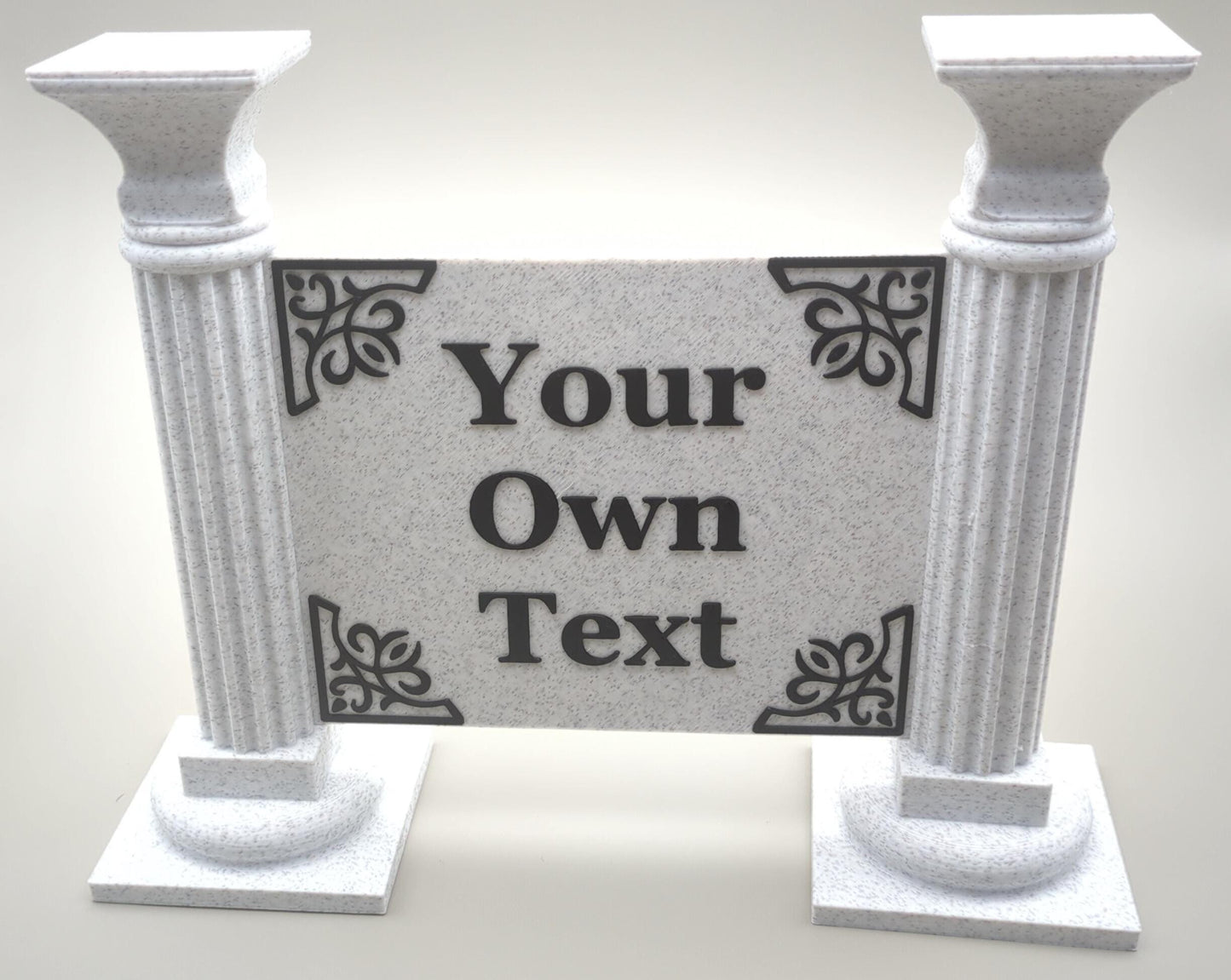 Custom text sign with columns V2