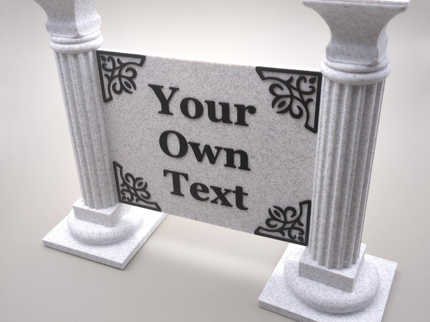 Custom text sign with columns V2
