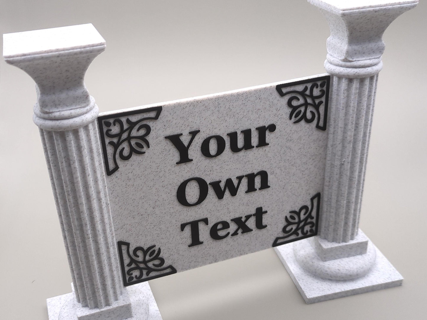 Custom text sign with columns V2