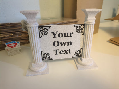 Custom text sign with columns V2