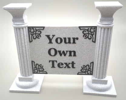 Custom text sign with columns V2