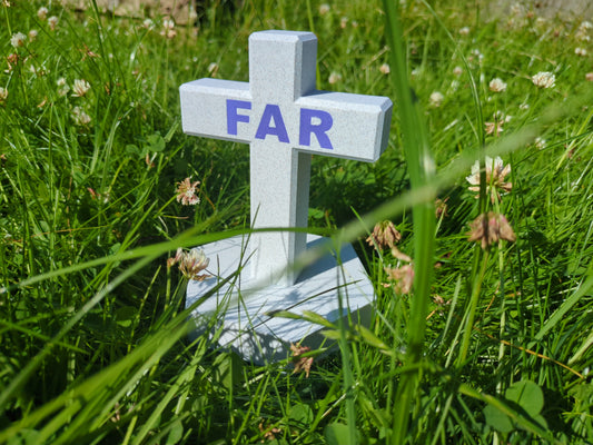 3D-printet kors med personlig tekst