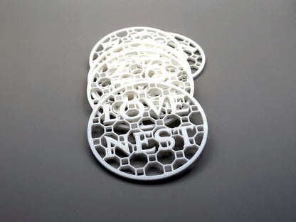 “Love Nest” bordskåner sæt – 3D-printede med 8-kantet designerholder