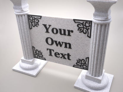 Custom text sign with columns V2