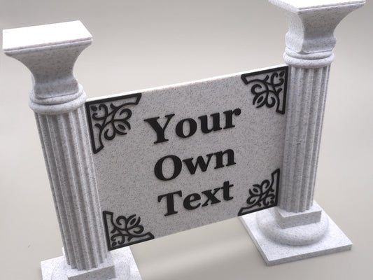 Custom text sign with columns V2