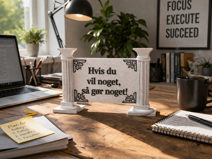 3D-printet citatskilt med søjler – “Hvis du vil noget, så gør noget”